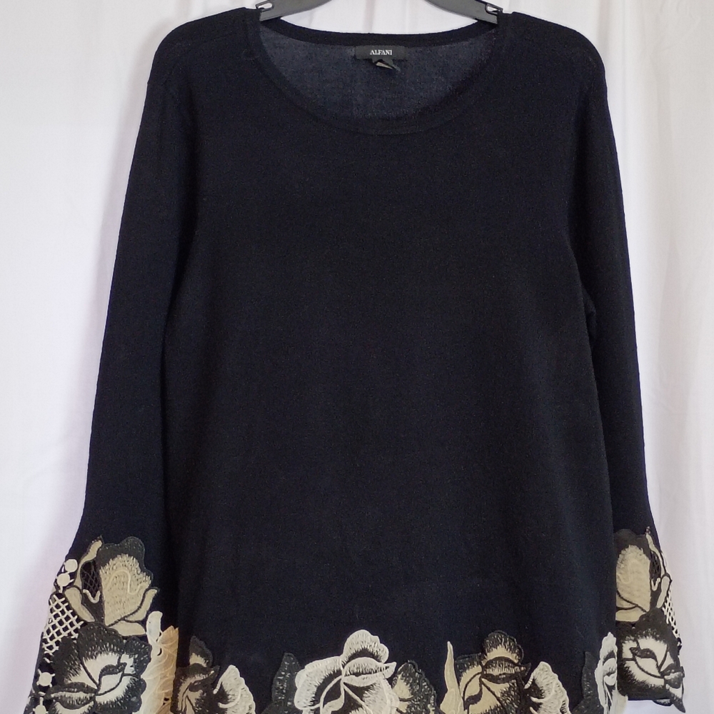 Alfani Black Textured Top